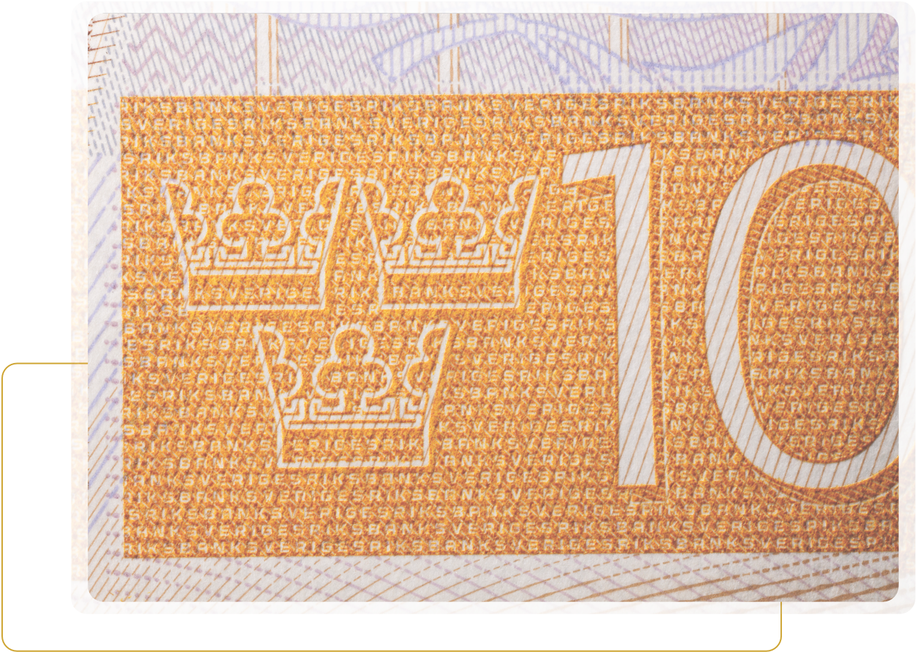 UV-lit banknote